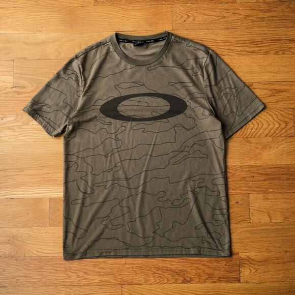Oakley Mens Ellipse Hidden Logo Casual T-Shirt Olive Green Size S Sports Summer‎ - Picture 1 of 5